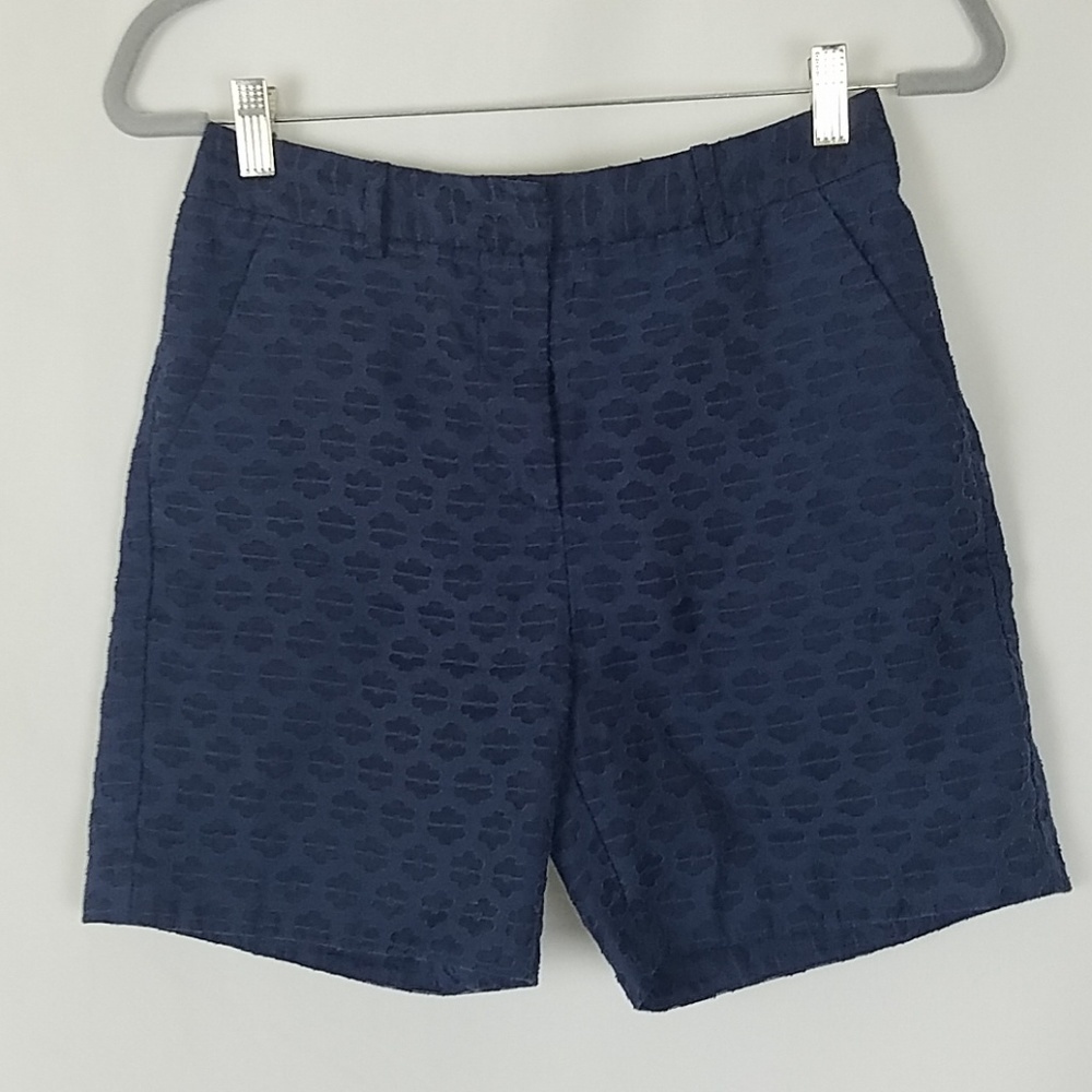 Topshop women 4 blue textured shorts Boho Whimsical Vacation